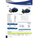Compass 23,5 m3/h kapacitású PVDF házas mágneskuplungos vegyi centrifugál szivattyú Viton, 3 fázis