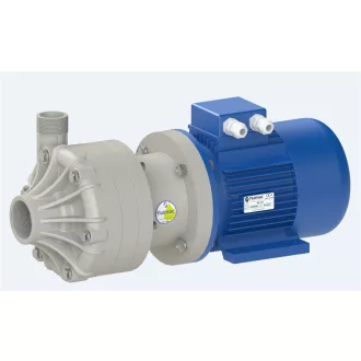   Dragon 10 m3/h kapacitású PP házas csúszógyűrűs vegyi centrifugál szivattyú Viton, 1 fázis