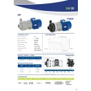 Dragon 20 m3/h kapacitású PVDF házas csúszógyűrűs vegyi centrifugál szivattyú Viton, 3 fázis