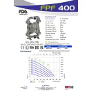 Fluimac Phonix 380 l/perces rozsdamentes acél, élelmiszeripari, nagy átömlésű, csappantyús membránszivattyú